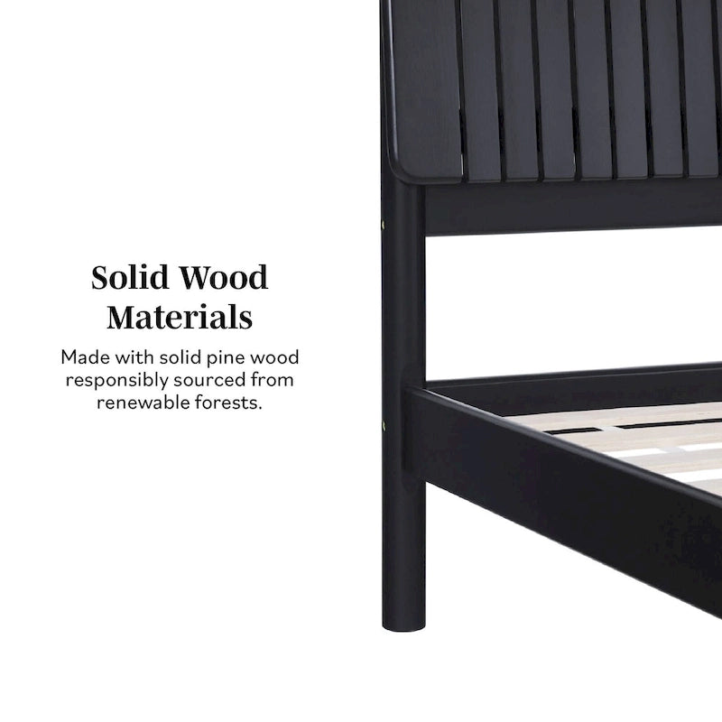 Slatted Headboard Modern King Bed