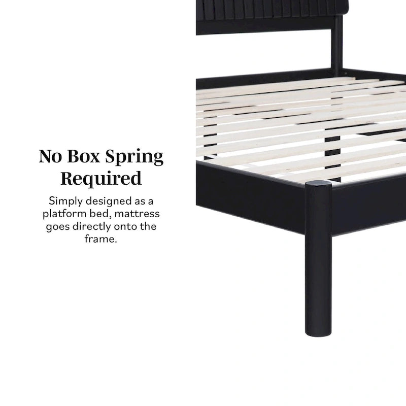 Slatted Headboard Modern King Bed