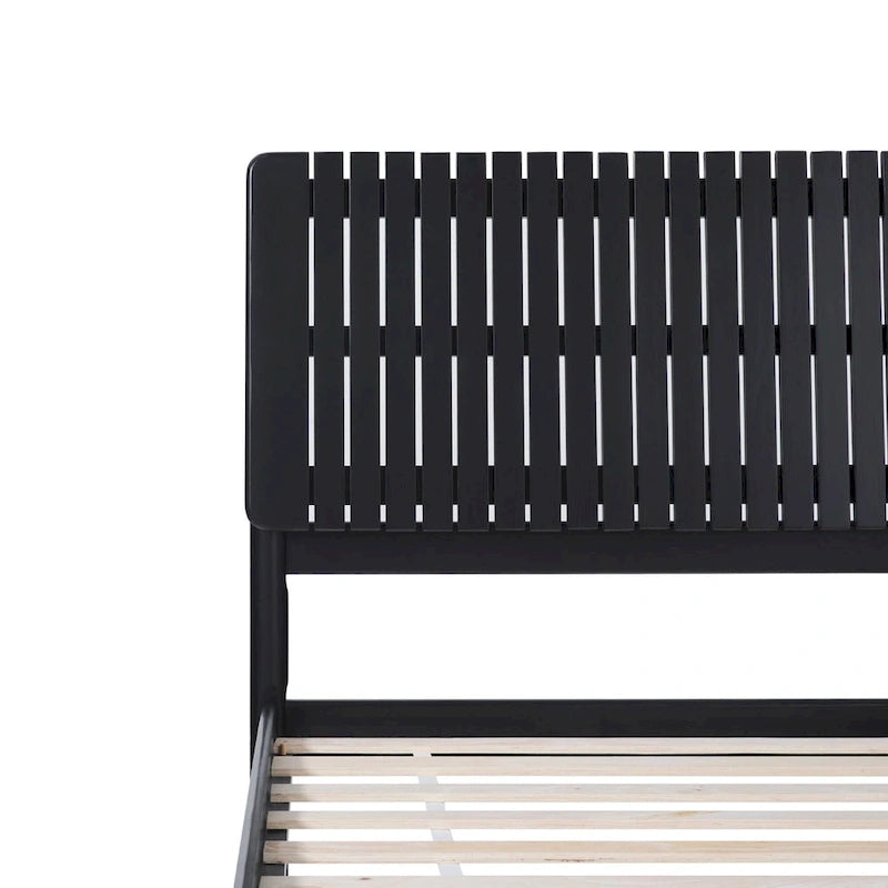Slatted Headboard Modern King Bed