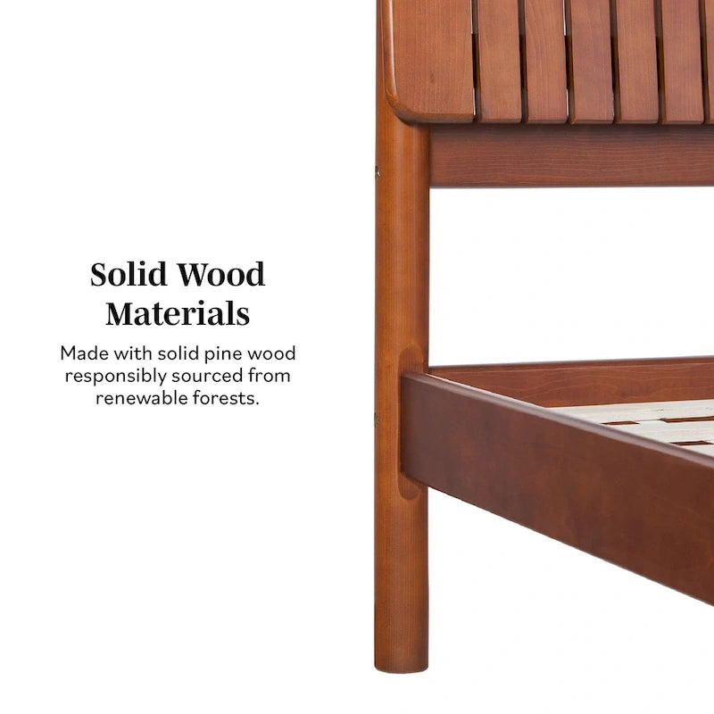Slatted Headboard Modern King Bed