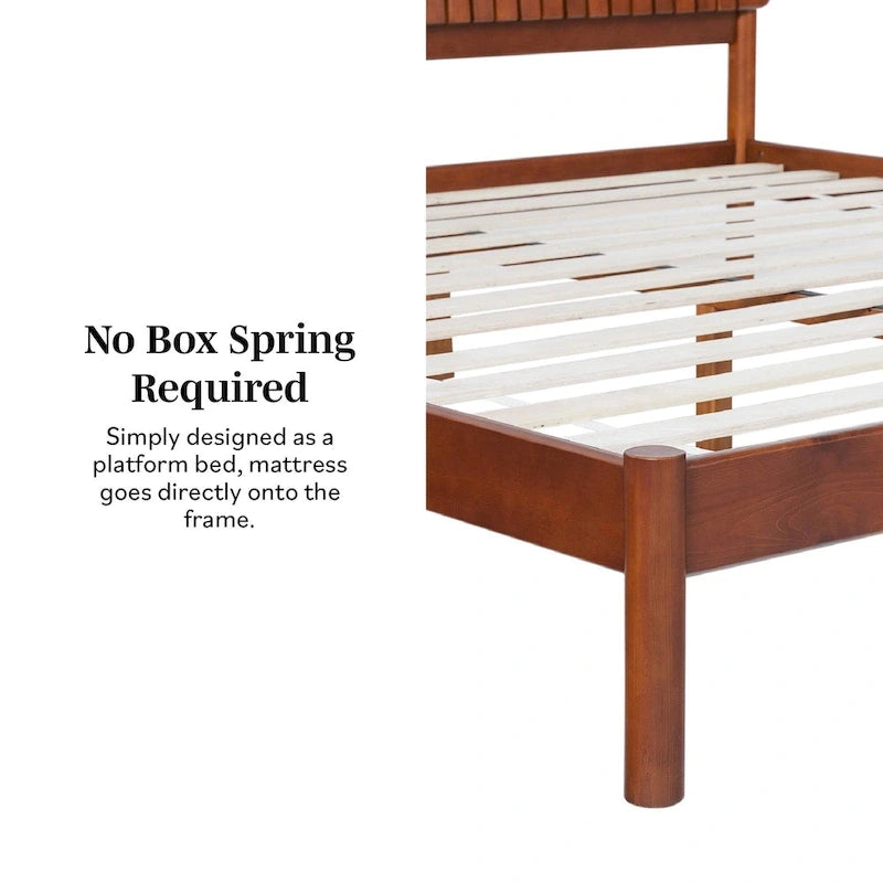 Slatted Headboard Modern King Bed