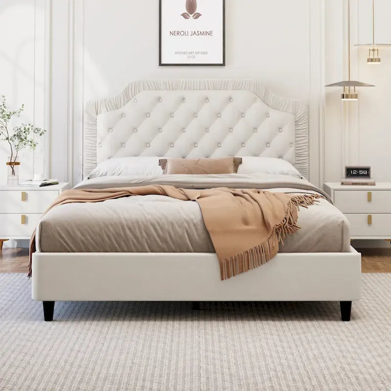 Modern Queen Size Upholstered Bed