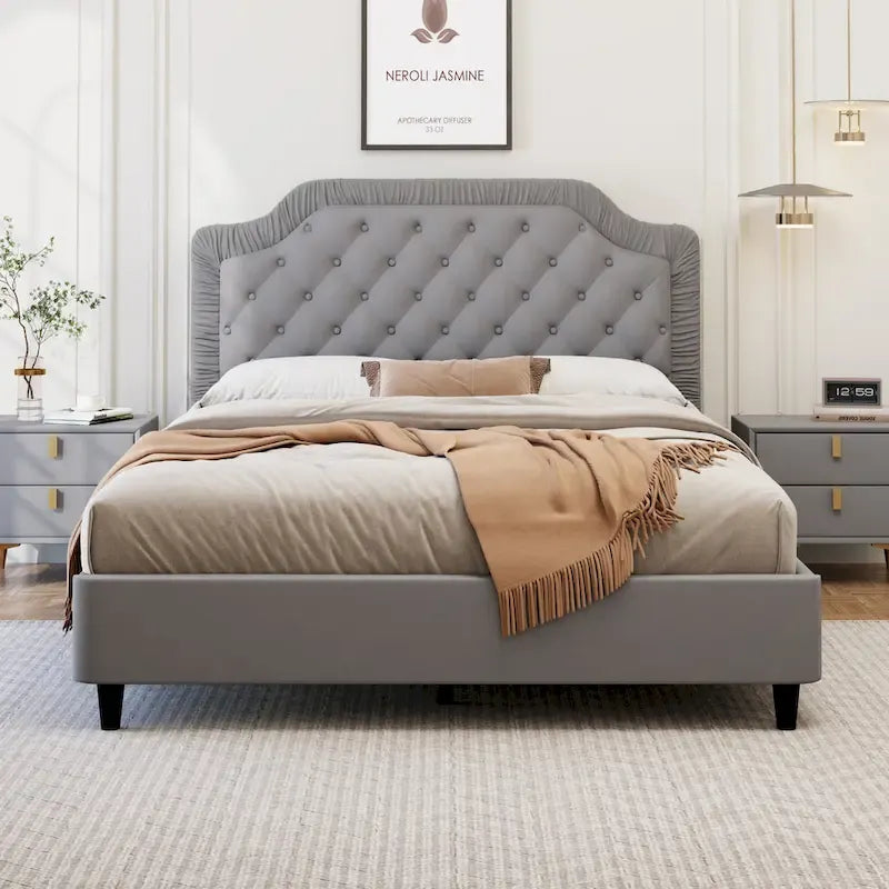 Modern Queen Size Upholstered Bed