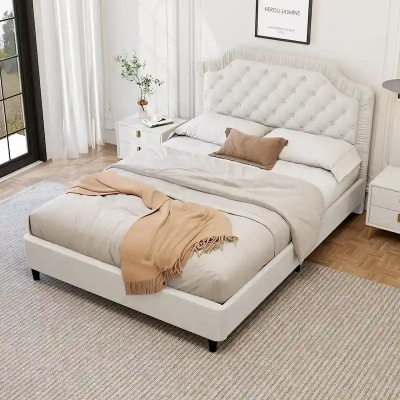 Modern Queen Size Upholstered Bed