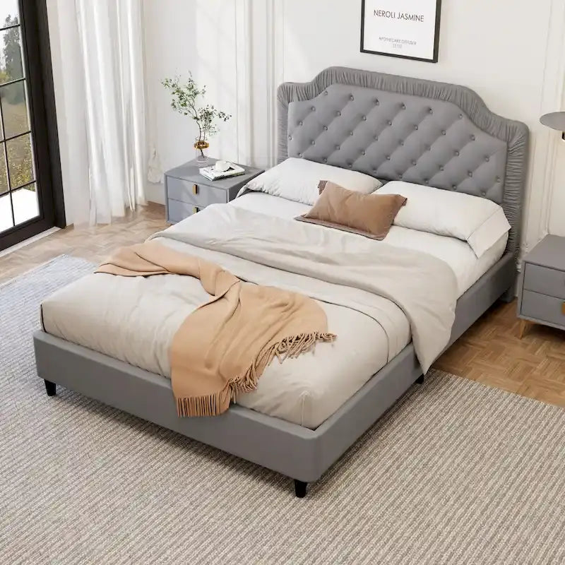 Modern Queen Size Upholstered Bed