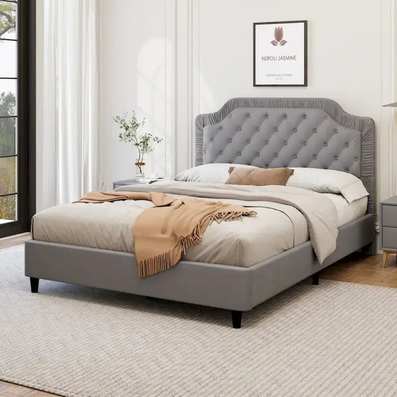 Modern Queen Size Upholstered Bed
