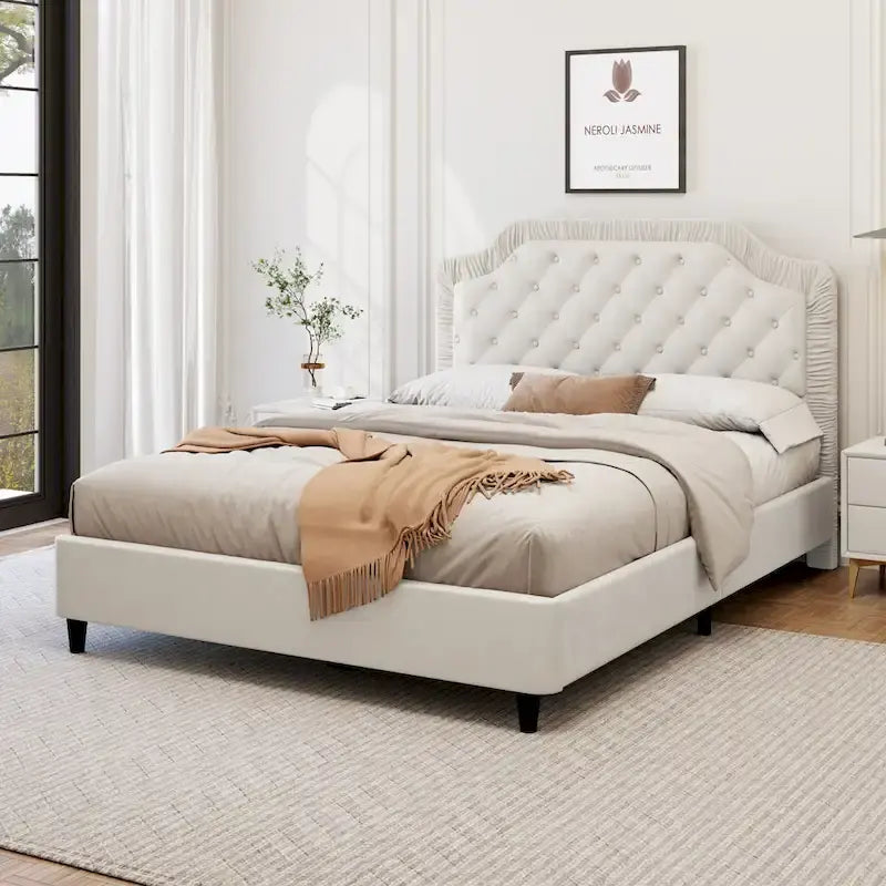 Modern Queen Size Upholstered Bed