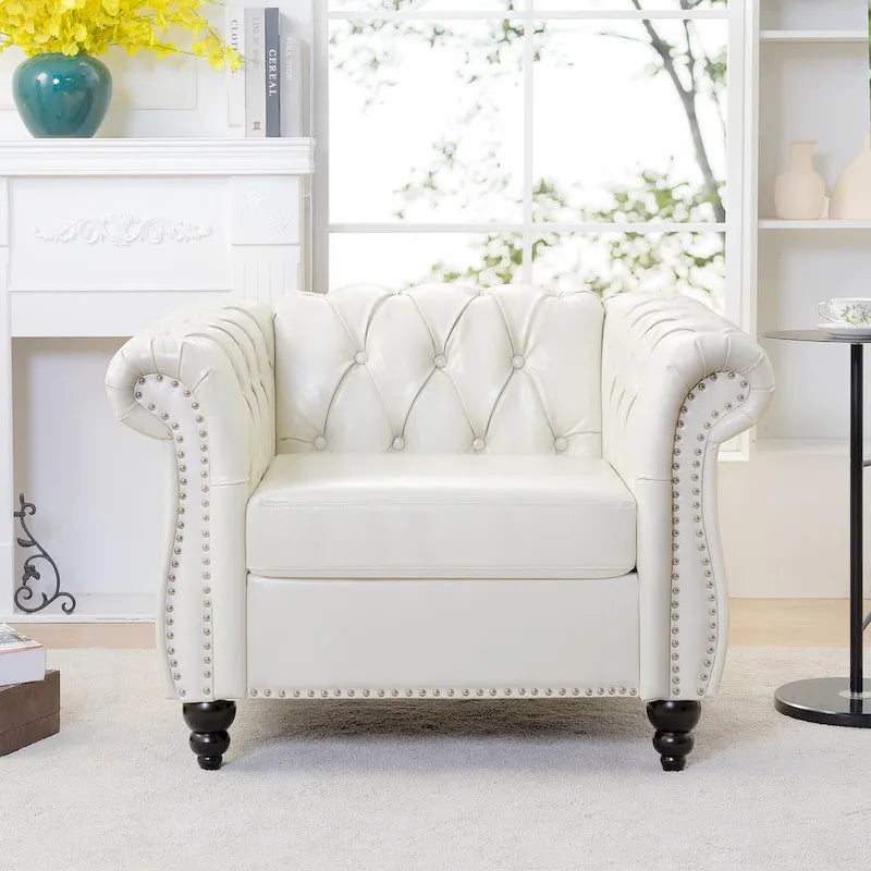 - Winston PU Leather Chesterfield Club Chair