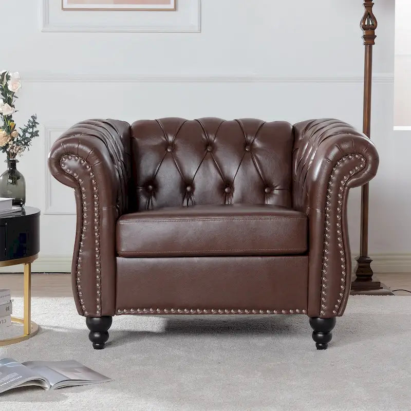 PU Leather Chesterfield Club Chair