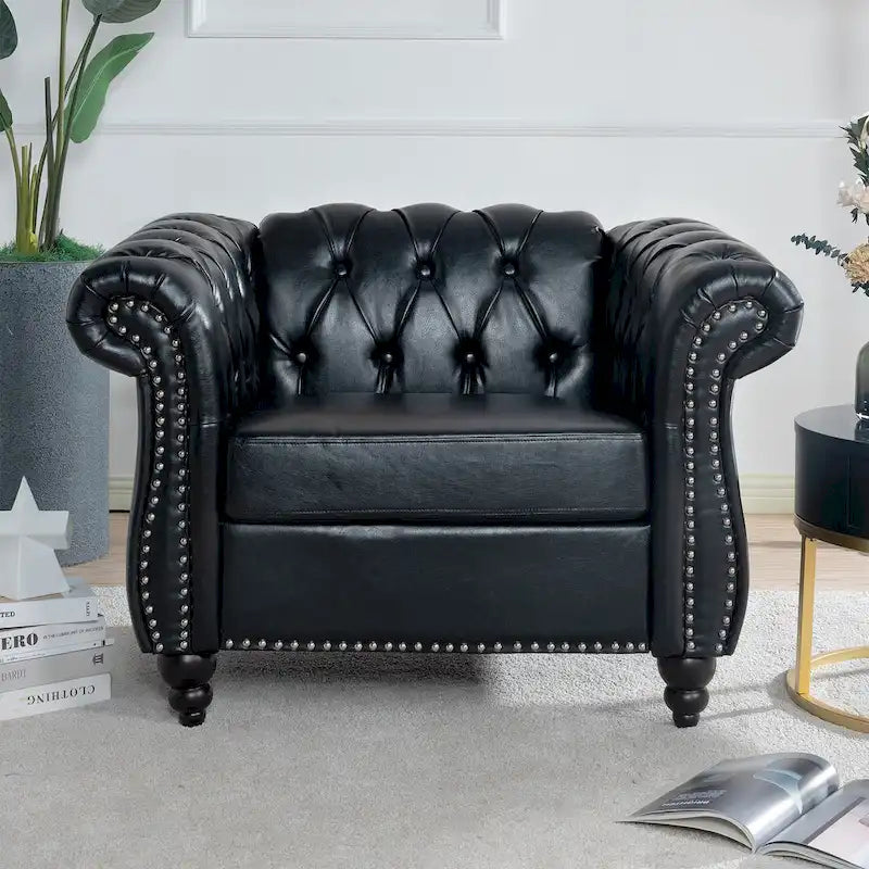 PU Leather Chesterfield Club Chair