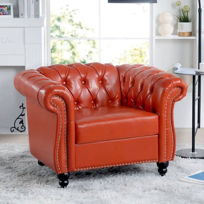 PU Leather Chesterfield Club Chair