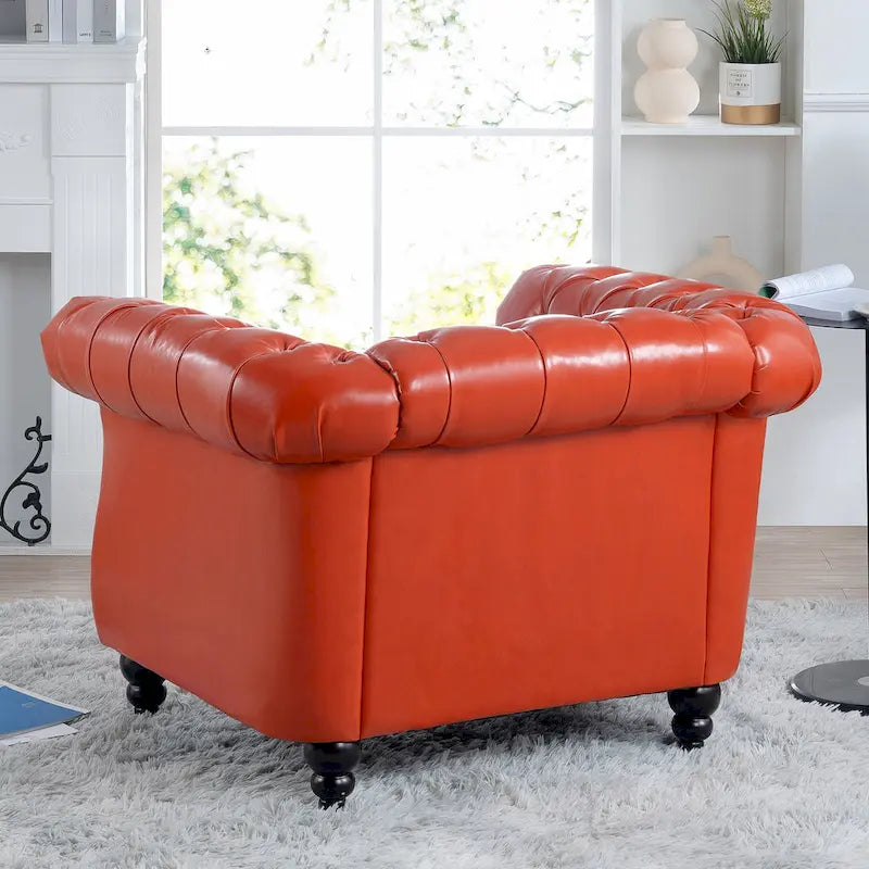 PU Leather Chesterfield Club Chair
