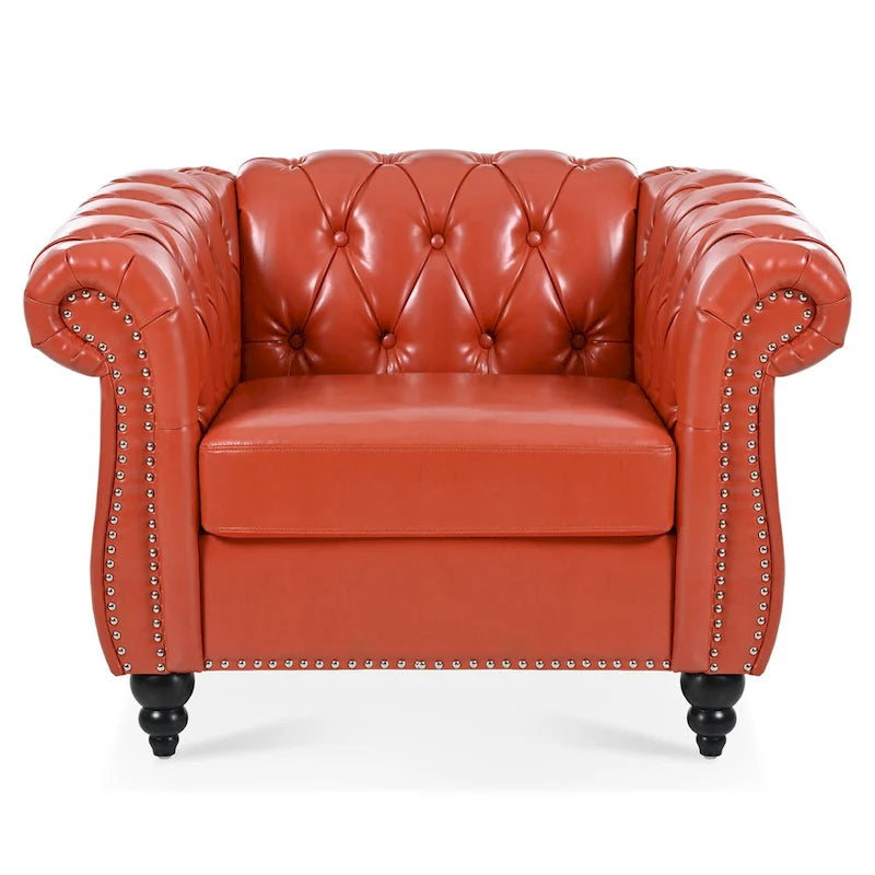 PU Leather Chesterfield Club Chair