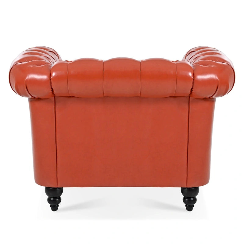 PU Leather Chesterfield Club Chair