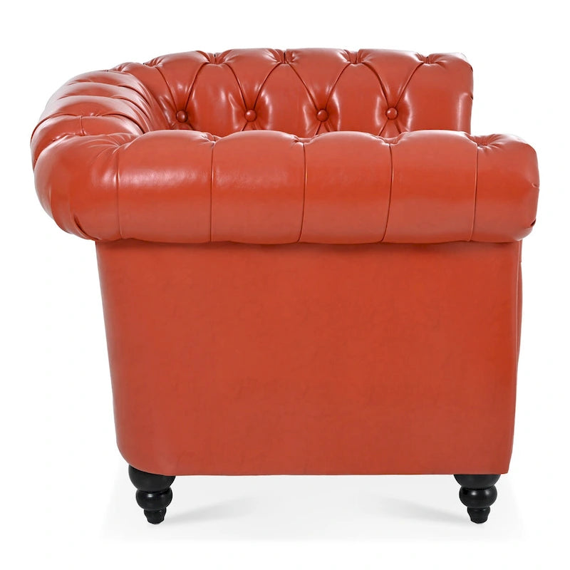 PU Leather Chesterfield Club Chair