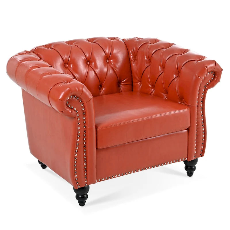 PU Leather Chesterfield Club Chair