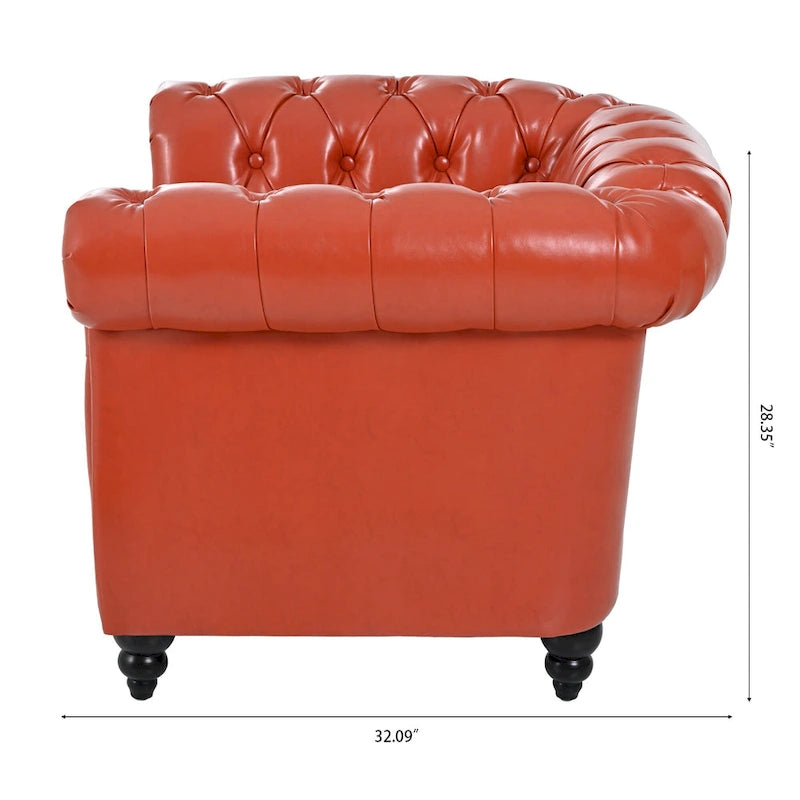PU Leather Chesterfield Club Chair