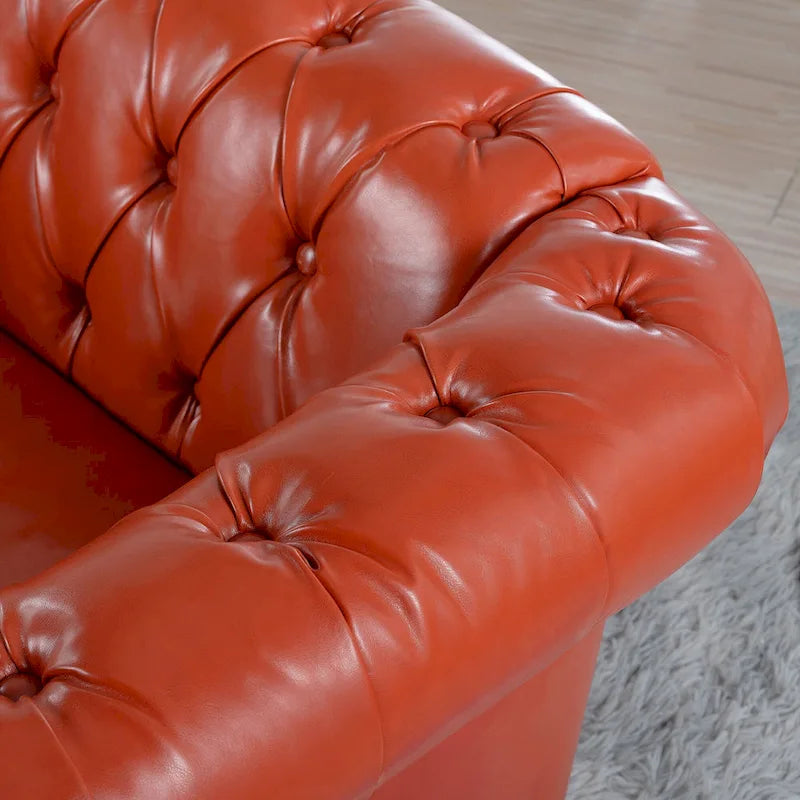 PU Leather Chesterfield Club Chair