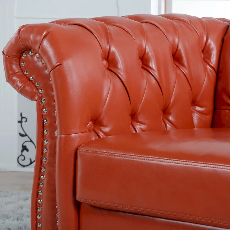 PU Leather Chesterfield Club Chair