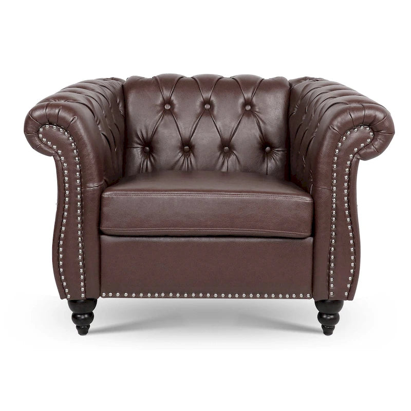 PU Leather Chesterfield Club Chair
