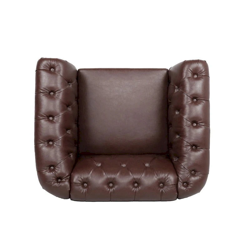 PU Leather Chesterfield Club Chair