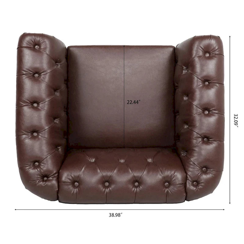 PU Leather Chesterfield Club Chair