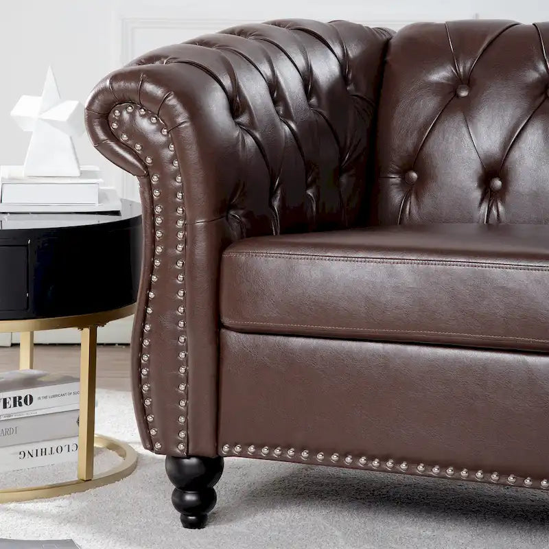 PU Leather Chesterfield Club Chair