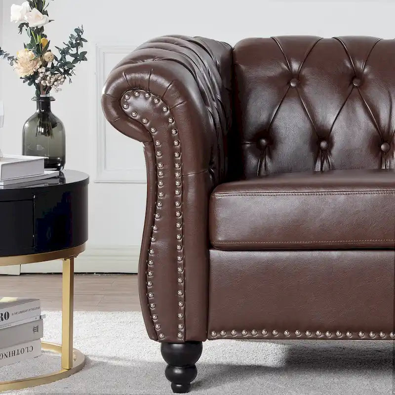 PU Leather Chesterfield Club Chair
