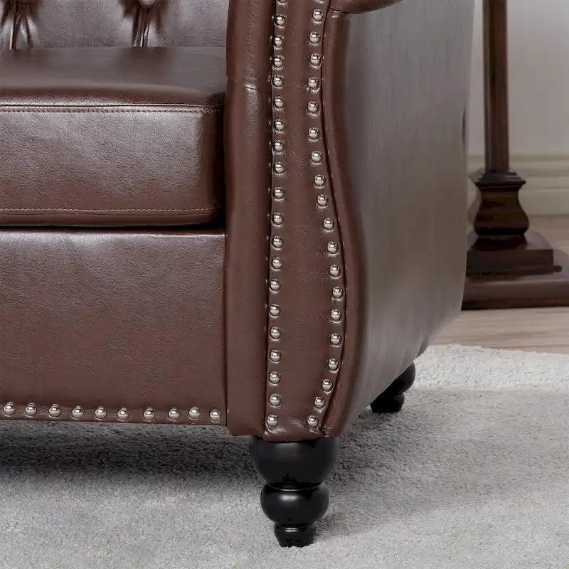 PU Leather Chesterfield Club Chair