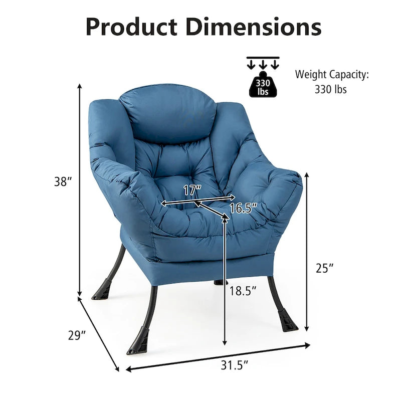 Lounge Accent Armchair with Folding Footrest