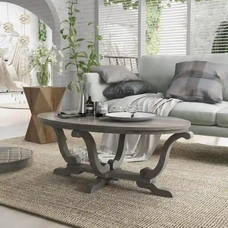 DH BASIC Farmhouse Vintage Grey 48-inch Coffee Table by 
