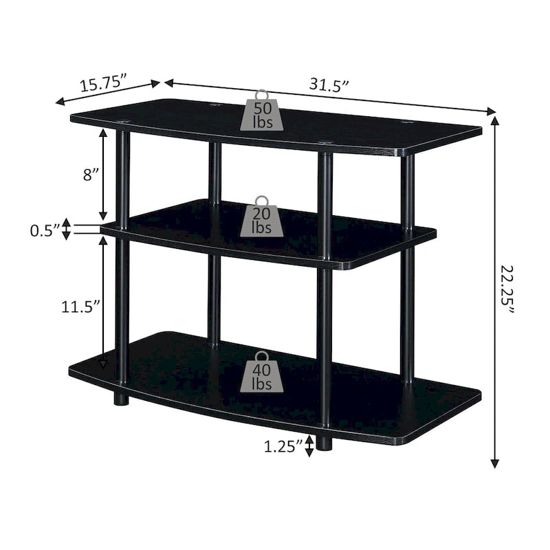 3 Tier TV Stand for TVs up to 37 Inches