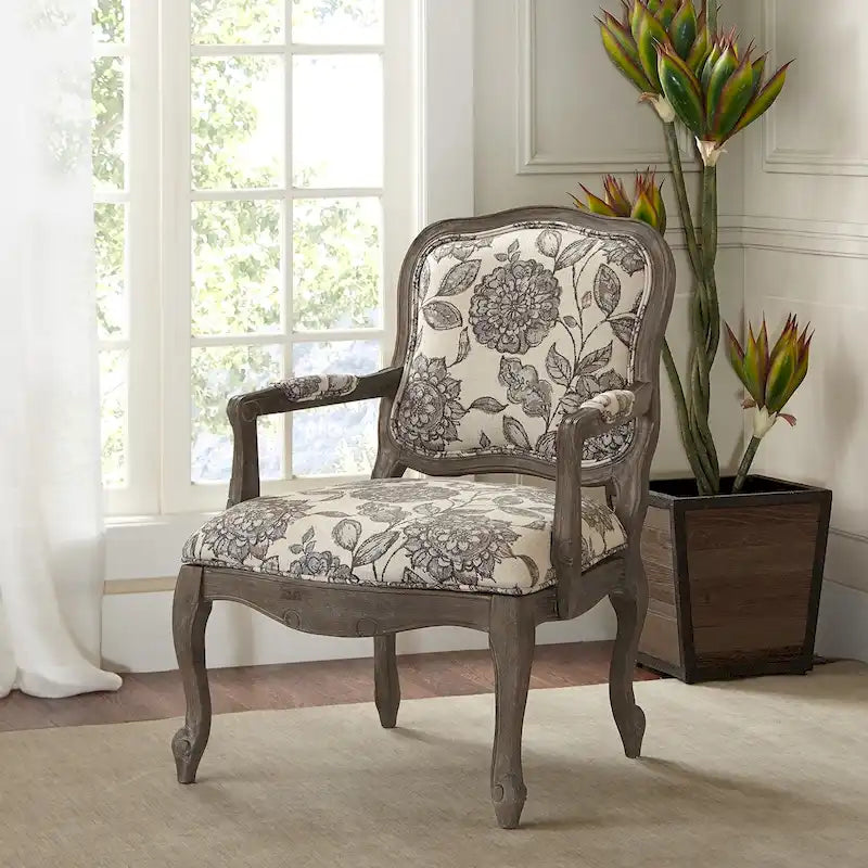 Camel Back Exposed Wood Chair