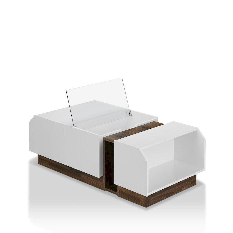 Contemporary White 49-inch 3-Shelf Coffee Table