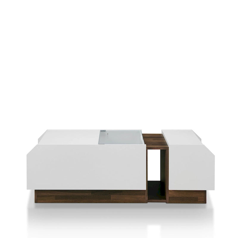 Contemporary White 49-inch 3-Shelf Coffee Table