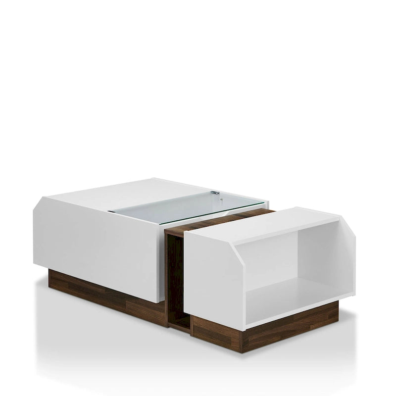 Contemporary White 49-inch 3-Shelf Coffee Table