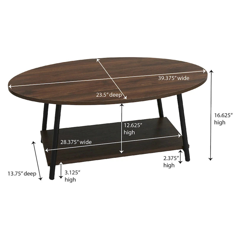 Coffee Table with Storage Shelf