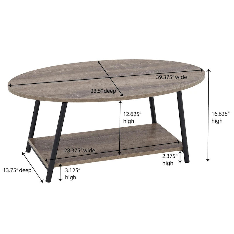 Coffee Table with Storage Shelf