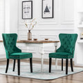 Tufted Upholstered Dining Chair (Set of 2) with Nailhead Trim and Ring Pull