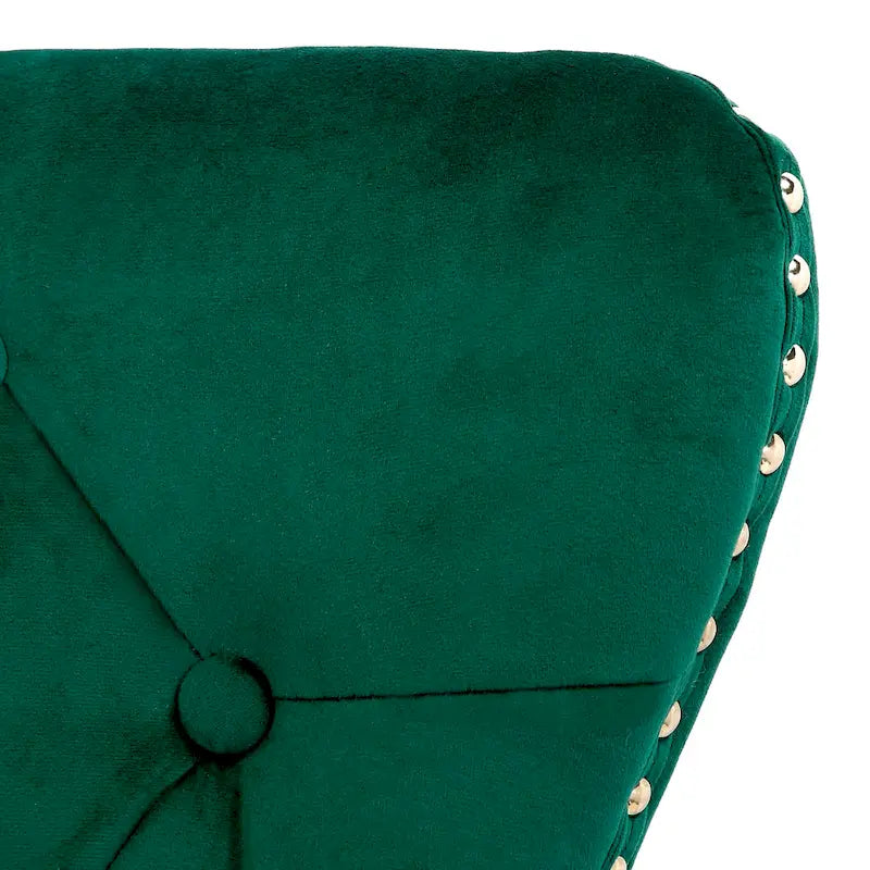 Tufted Upholstered Dining Chair (Set of 2) with Nailhead Trim and Ring Pull