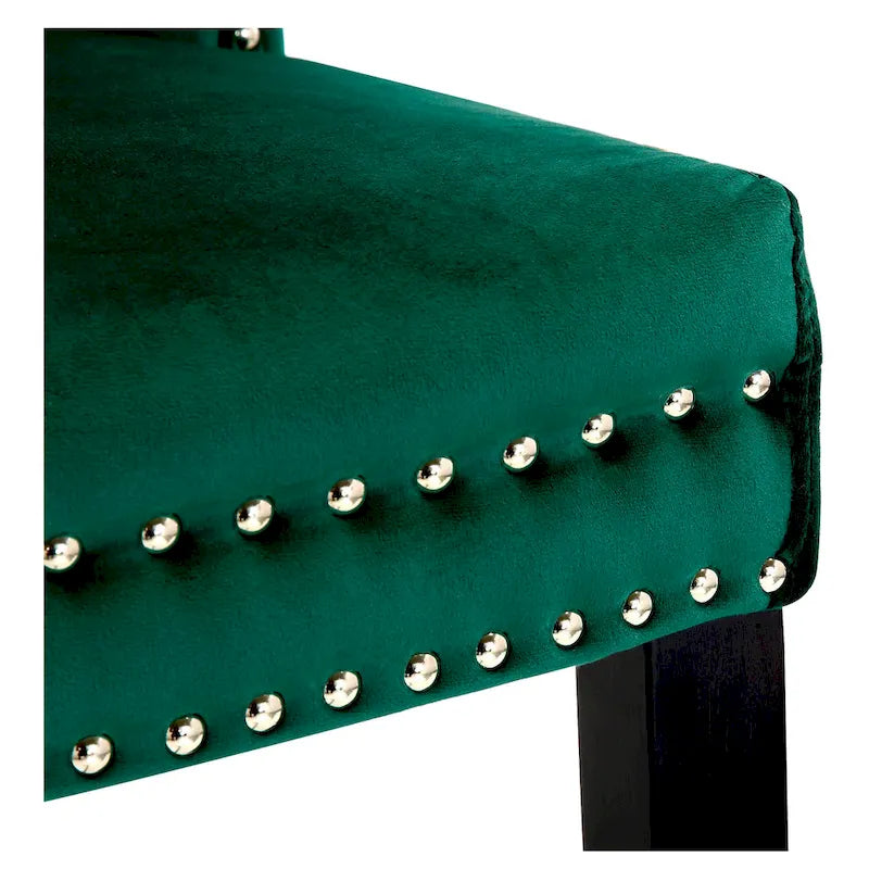Tufted Upholstered Dining Chair (Set of 2) with Nailhead Trim and Ring Pull