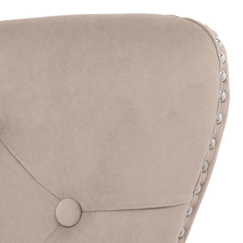 Tufted Upholstered Dining Chair (Set of 2) with Nailhead Trim and Ring Pull