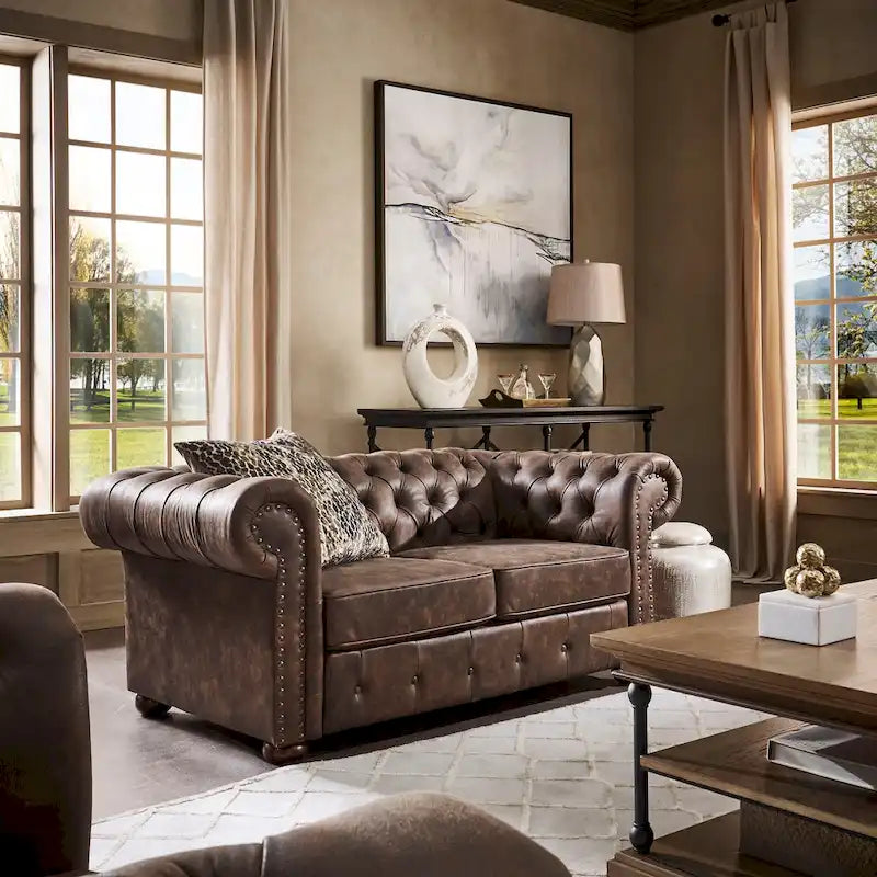 Knightsbridge Tufted Chesterfield Loveseat by  