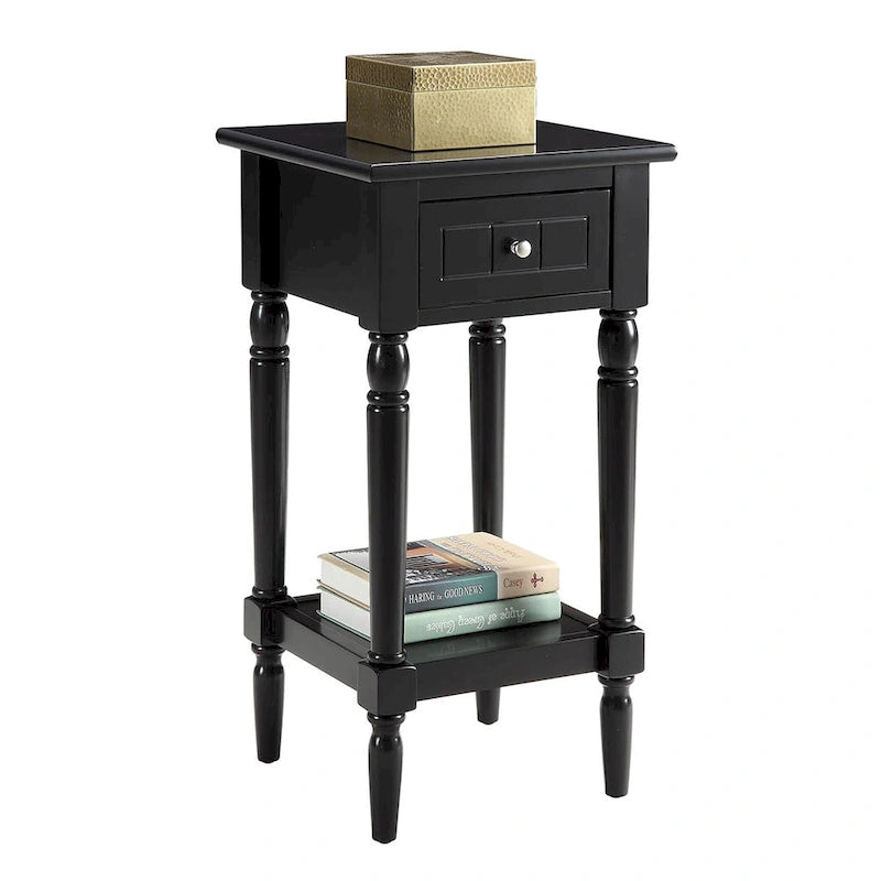 French Country 1 Drawer Accent Table with Shelf