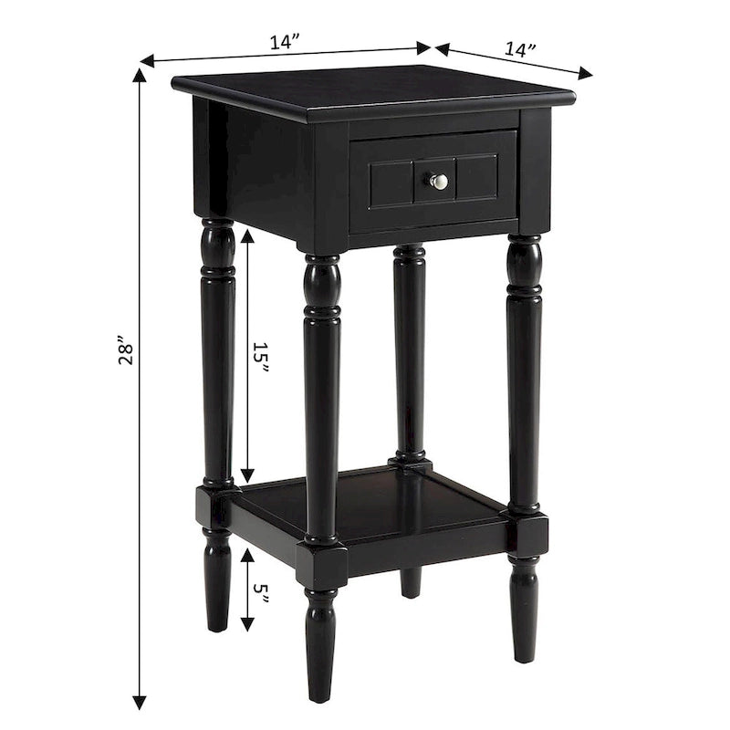 French Country 1 Drawer Accent Table with Shelf
