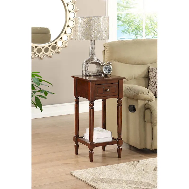 French Country 1 Drawer Accent Table with Shelf