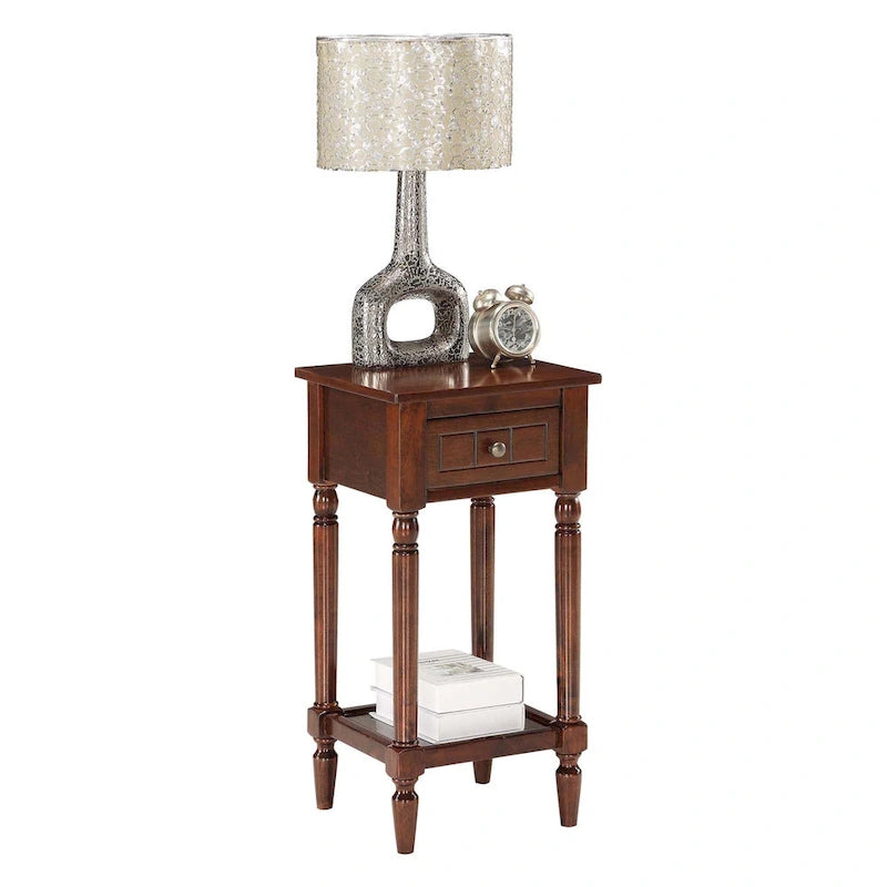 French Country 1 Drawer Accent Table with Shelf