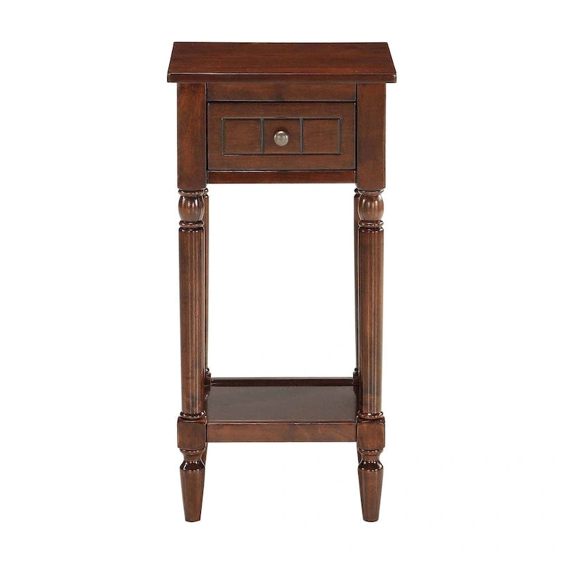 French Country 1 Drawer Accent Table with Shelf