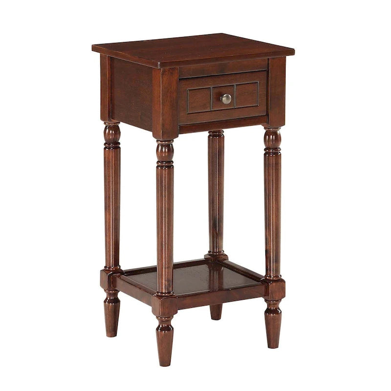 French Country 1 Drawer Accent Table with Shelf