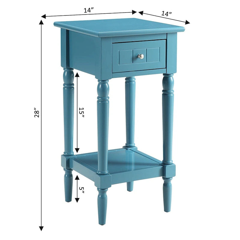 French Country 1 Drawer Accent Table with Shelf